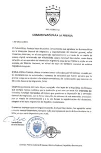 Club Atlético Pantoja se excusa con Migración referente al caso del futbolista Cubano Aricheell Hernández f92c98a8 8e06 4c17 9ea2 649a532096fd 199x300