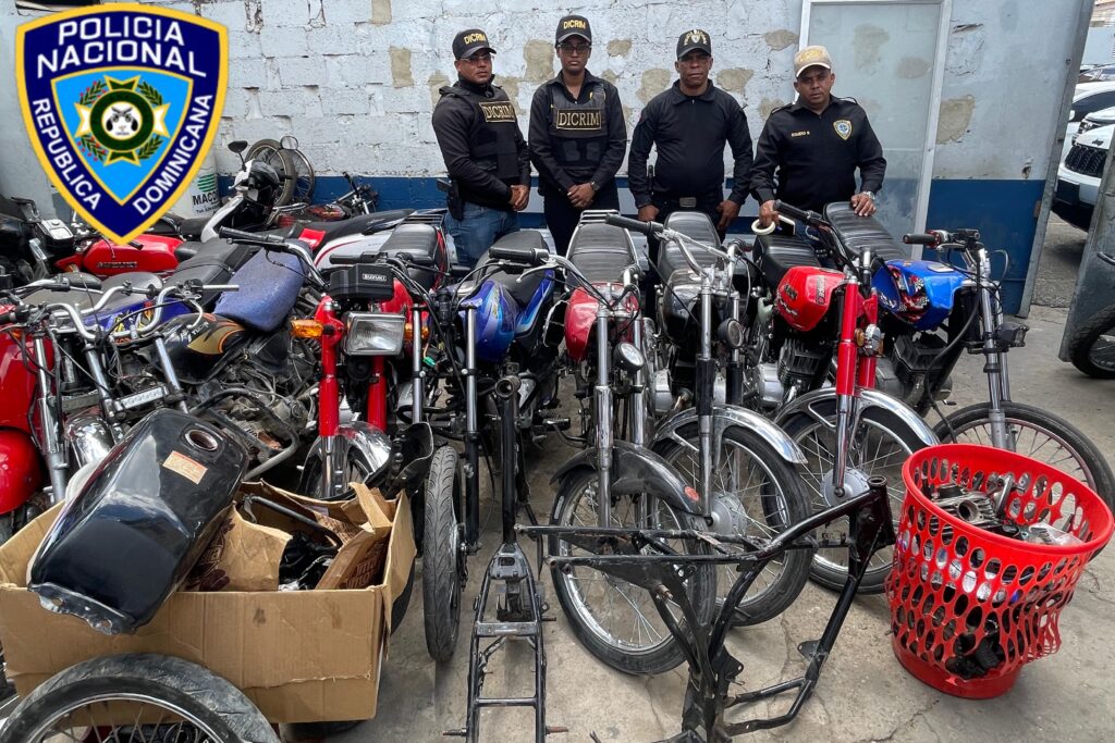 Policía Nacional recupera 10 motocicletas, chasis y piezas reportadas