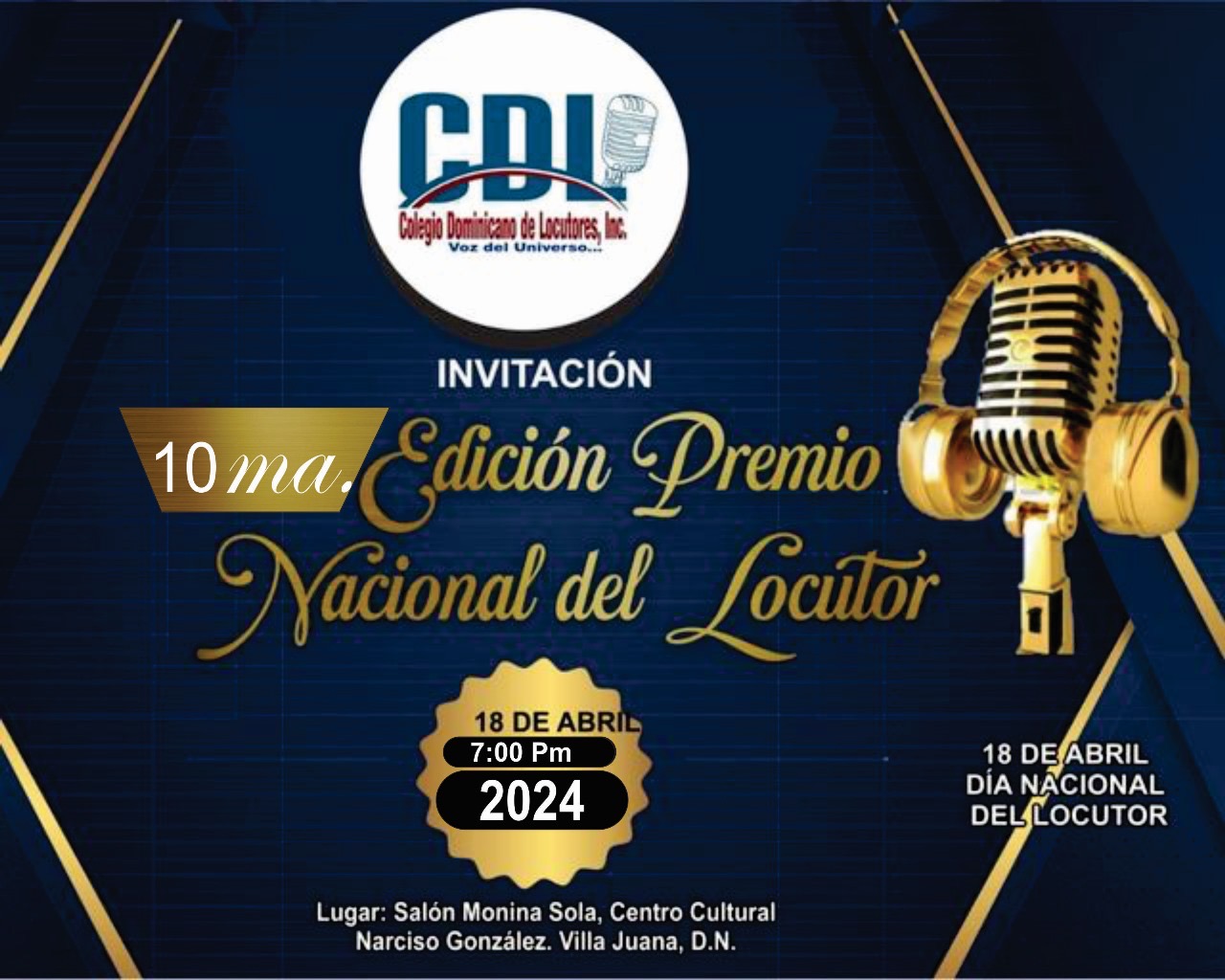 Colegio Dominicano de Locutores convoca al Premio Nacional del Locutor 2024 dedicado este año al destacado locutor Rafy Miliano.