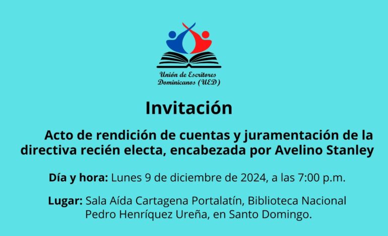 La UED:Invitación Acto rendición de cuentas y juramentaciòn,nueva Directiva.