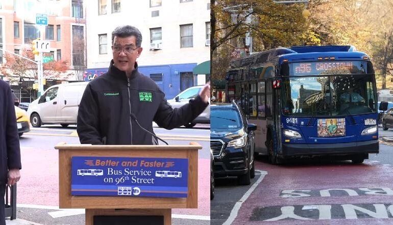 NYC rediseña calle 96 de Manhattan con carriles exclusivos para autobuses