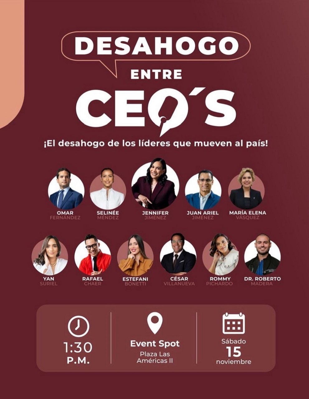 Periodista y empresaria Jennifer Jiménez presenta Desahogo Entre CEO´s: evento que rompe el molde y humaniza el liderazgo en República Dominicana.